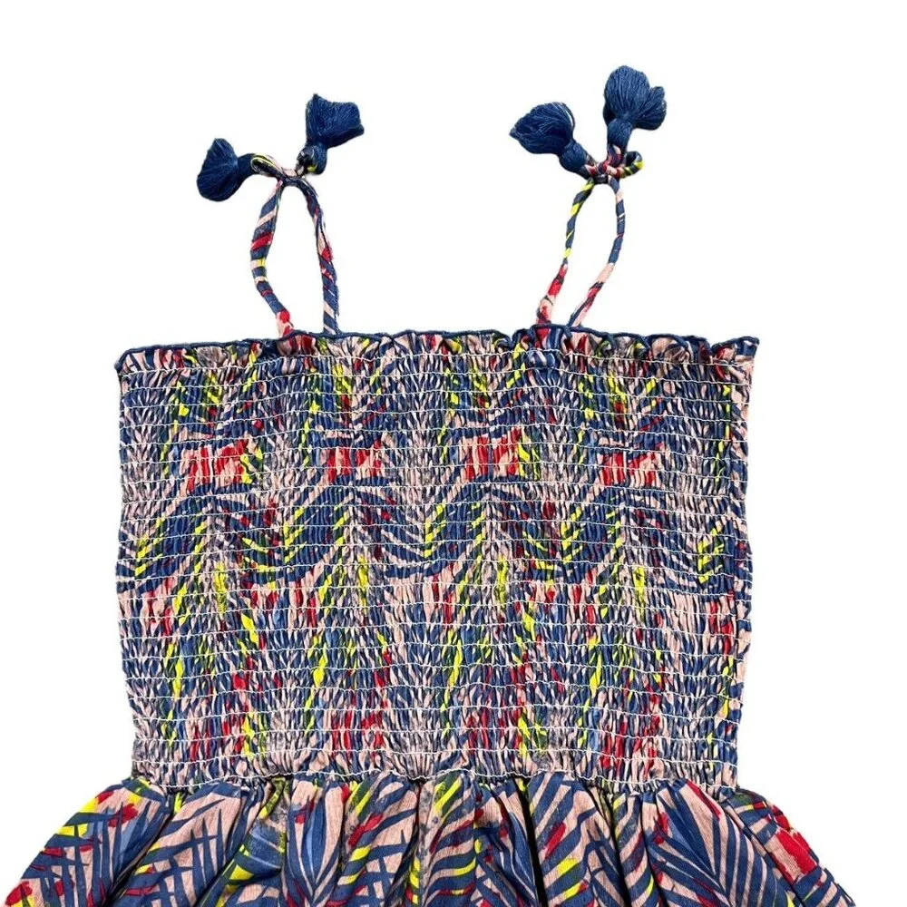 BCBG Girls 12Y Palm Leaf Tassel Sundress Dress